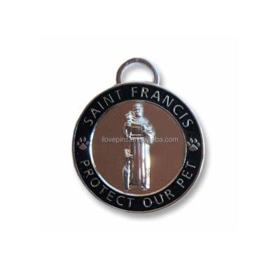 China Europe Customize Metal Dog Tags ID Tag For Sale Protect Pet St Francis Zinc Alloy Dog Tags for sale