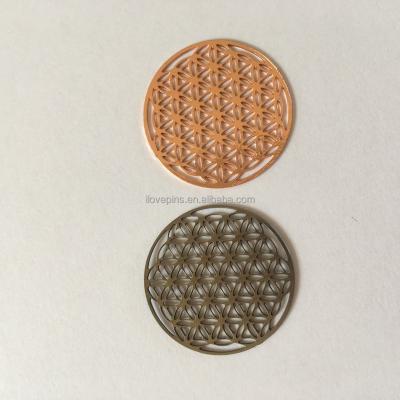 China Other Hot Sale Metal Hollow Pendant Die Casting Flower Of Life for sale