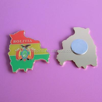 China Eco - Friendly Wholesale Custom Bolivia Map Metal Fridge Magnets / Metal Sticker Fridge Magnet for sale