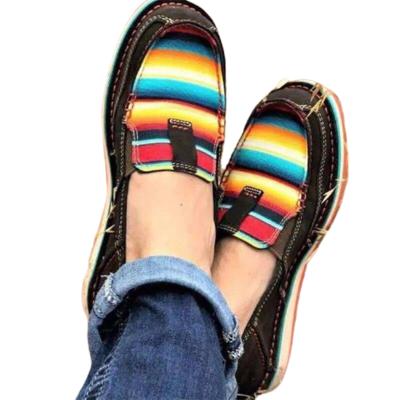 China 2021 Fashion Trend New Women's Leopard Stripe Printed Casual Shoes Flat Round Toe Faux Suede Lazy Shoes Loafers for sale