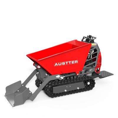 China Farms ISO9001 Certified Gasoline Engine Powered Capacity 500Kg Power Track Small Rubber Wheelbarrow Dumper for sale