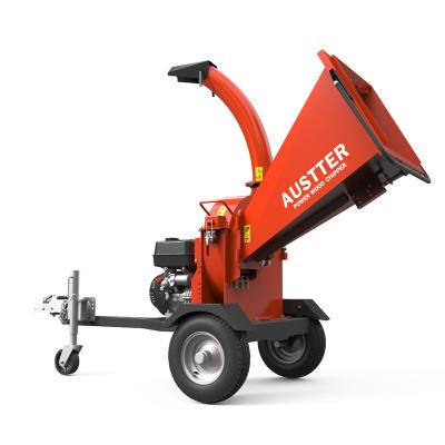 China TUV Rheinland Farms (MD/EMC/NOISE) CE Approved Wood Chip Making Machine Log Branch 15HP Gasoline Engine Chipper for sale