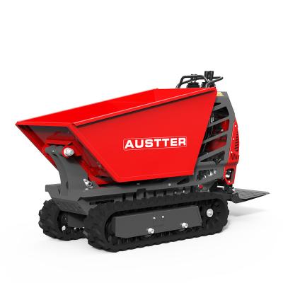 China Farms OEM Manufacturer Austter Gasoline Engine Powered Crawler Dumper Truck 500KG Large Capacity Mini Dumper Truck for sale