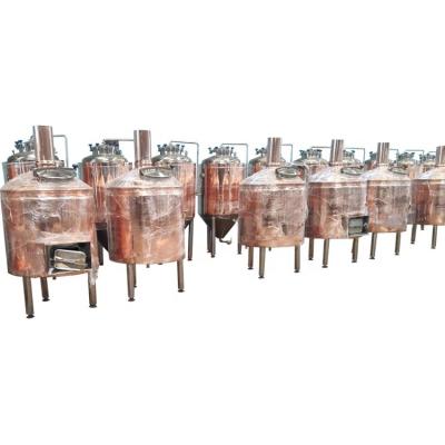 China Brewpub Beer Brewery Restaurant Customized Mini 100L Red Copper Bar Brewery Tanks Beer Brewing Equipment for sale