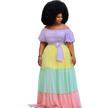 China Sustainable African Women's Sweetwoo Velvet One-Shoulder Ride With Belt Plus Size Cake Skirts for sale