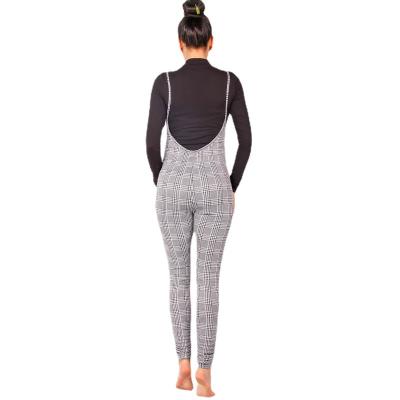 China European and American tight women's outdoor sling fitness sportswear leisure yoga lattice square jacquard one-piece suit for sale