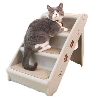 China Hot Selling Viable Safe Pet Cat Folding Ladder Pet Steps Amazon Anti-Slip Plastic Dog Stairs Elevating Beds and Home Accessories Acceptable for sale