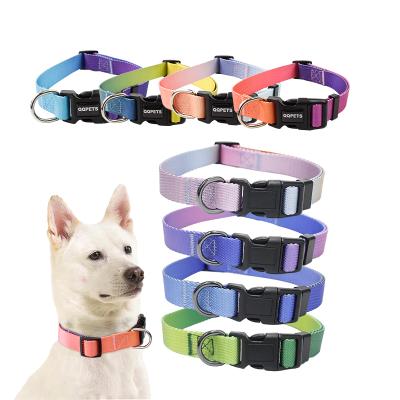 China Private Label Pet Collar Factory Stocked Polyester Shiny Dog Collar for sale