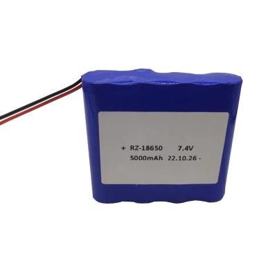 China Toys 18650 7.4V 5000mAh battery in parallel and in series with protective plate and wire for sale