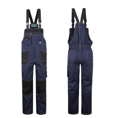 China New Customized Logo Multi-pocket Work Bib Adjustable Pants Reversible Design Work Coveralls 40% Uniform Cotton 60% Polyester for sale