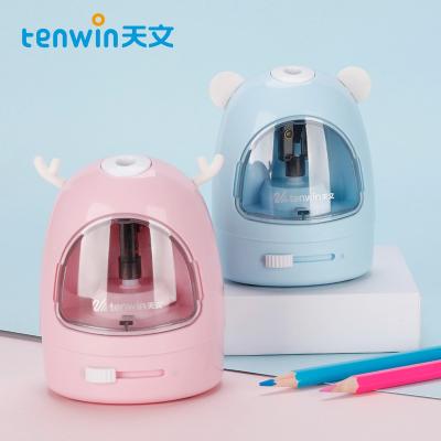 China Gift/Home/School/Office Electric Pencil Sharpener Tenwin 8017 Cartoon Style DIY Animal Funny Cute Battery Gifts For Kids for sale