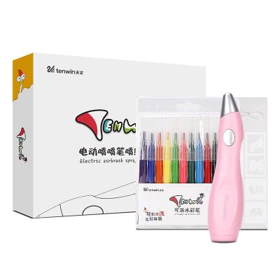 China Creative Tenwin 8084 DIY Gift Electric Painting 3d Airbrush Pen for Art and Craft Back to School Stationery Children for sale