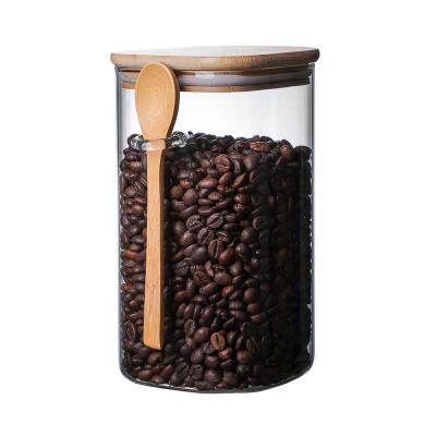 China 800-1200ml Viable With Spoon Sealed Coffee Beans Jar Storage Container Condiment Tank Sugar Storage Bottle Tea Box Kitchen Supplies for sale