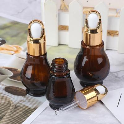 China Shoulder Cosmetic Oblique Matte Personal Care Skin Care Packaging Set Glass Bottle Brown Cosmetic Products With Brown Dropper And Jar With Lid for sale