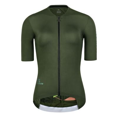 China Seamless Cycling Wear Olive Green Seamless Collar Ladies Bike Sport Wear Cycling Sets for sale