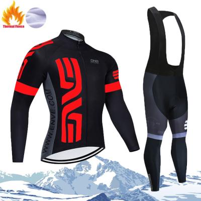 China THERMAL Men's Team Cycling Bike Sportswear Fleece Sweatshirt Pants Set Winter Breathable LONG SLEEVE for sale