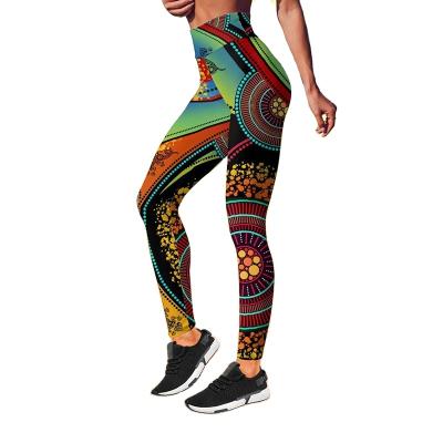 China QUICK DRY fitness and yoga wear 2021 new ladies fashion sports Bohemian style 3D pattern printed yoga wear summer vest gaiters sports suit for sale