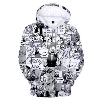 China Factory Sale Men's Clothing Sublimation Hot Custom Japanese Anime Cartoon Embossed Hoodies 3d Copy Directly For Men for sale