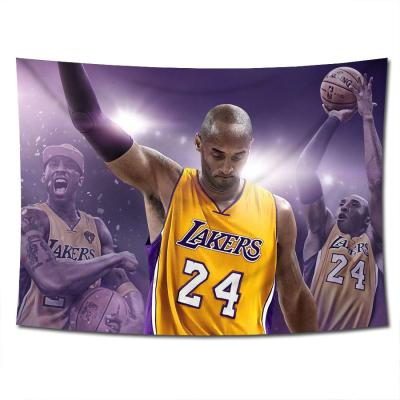 China 150x100cm Jacquard Rug And Basketball Star Wholesale Logo Digital Printing Boys Dormitory Blankets Or Home Decoration Polyester Tapestry for sale