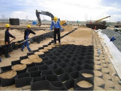 China textured plastic Geo geocell soil road construction geoweb geocell hdpe typar geoweb geocell for sale