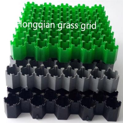 China 455*525mm 38mm High Black Plastic Hdpe Grass Paver Grids Car Parking Lot for sale