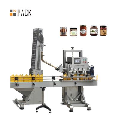 China Máquina de embalaje automática con tapa de botella de vidrio de 6 ruedas con alimentador de tapas en venta