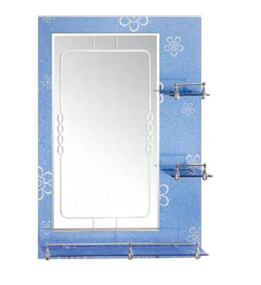 China Southeast Asia Modern Popular Chinese Export Makeup Wall Mirror Bathroom Double Layer Mirror With Shelf for sale