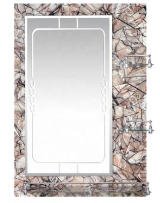 China European Design 2-Face Bathroom Wall Art Double-Layer Mirror With 3 Shelves for sale