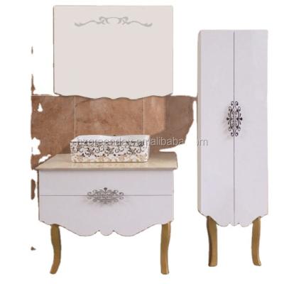 China Gilding Middle East Modern Design Art Basin Marble Vanity Set Bathroom Furniture for sale