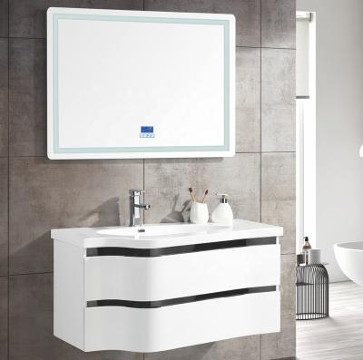 China LED Mirror Hangzhou Modern Design PVC Resin Basin Wall Cabinet With LED Light Mirror for sale