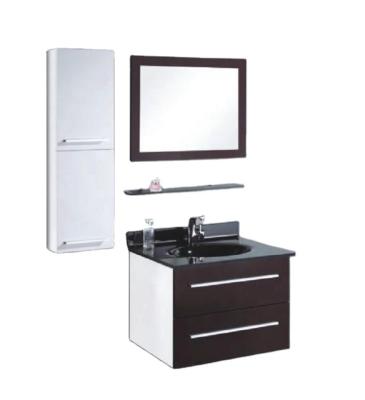 China Hangzhou xiaoshan modern wall mount bathroom mirror cabinet vanity set with shef and cabinet side storge for sale