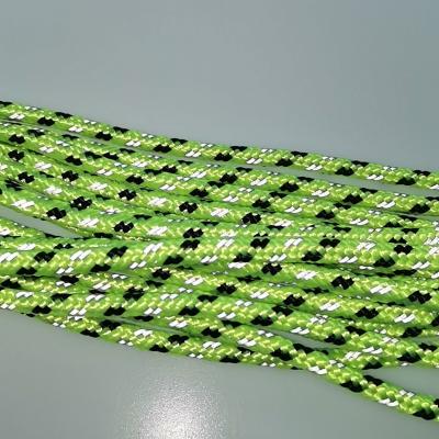 China Hongyu Manufacture 4mm 5mm 6mm Paracord Tent Outdoor Camping Rise Reflective Green Windproof Moving Rope With Hook And Ball for sale