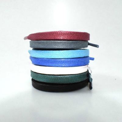 China Leather Shoe Laces Round High Quality Flat Custom Cotton Waxed String Cord Lace for sale