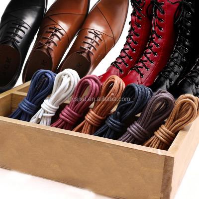 China Custom Waterproof Round Shoe Laces Good Quality Round Waxed Shoe Laces For Men's Leather Laces for sale