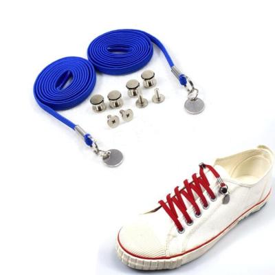 China Flat Elastic No Need Tie Laces Metal Buckle Lazy Shoe Laces for sale