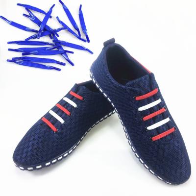 China Wholesale Flat No Tie Elastic Lace Flat Shoe Laces For Running Jogging Canvas Sneakers for sale