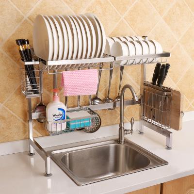 China Home Kitchen Stainless Steel Sink Platform Multifunctional Kitchen Dish Storage Rack for sale