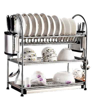 China Home Kitchen Stainless Steel Dish Rack Multifunctional Draining Rack for sale