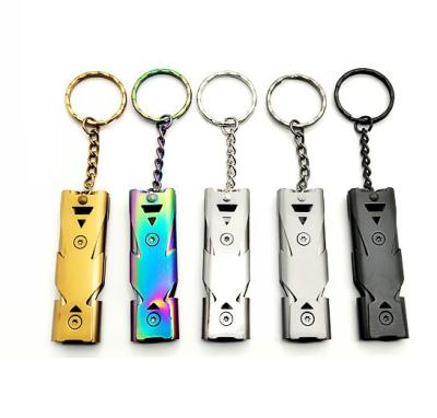 China Emergency Whistle High Decibel Stainless Steel Outdoor Emergency Survival Whistle for sale