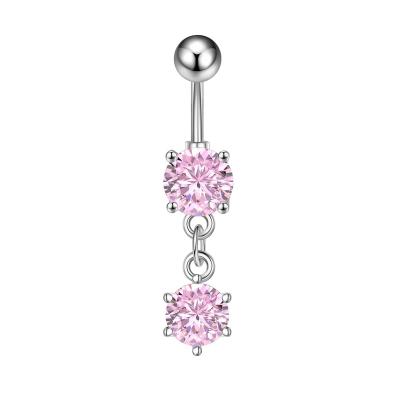 China FASHIONABLE Belly Button Ring Zircon Drop Dangle Body Jewelry 14G Belly Button Piercing Navel Rings For Women Beach Belly Button Rings Jewelry for sale