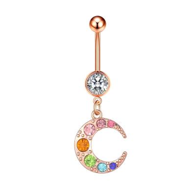 China FASHIONABLE Hot Selling 14G Surgical Steel Dangle Belly Button Rings Dangle Navel Bars Fashion Navel Ring Sexy Star Body Piercing Jewelry Gift for sale