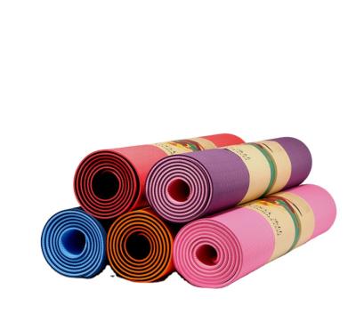 China Double Color 183cm Length 6mm Factory Eco-Friendly Yoga Training Mat Wholesale High Quality Multi Color Non-Slip Tape Indoor And Outdoor for sale