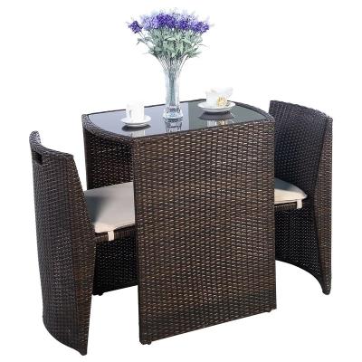 China Eco-freindly Bench Rattan Furniture Garden Sets Outdoor Patio Bistro Set for sale