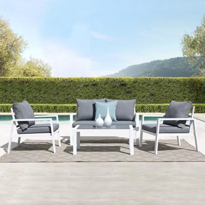 China High Quality Eco-freindly Patio Conversation Sets With Cushion Gray Outdoor Furniture Alum Outdoor Patio Furniture for sale