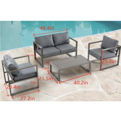 China Eco-freindly 4 PCS Outdoor Patio Chairs With Coffee Table Garden Sofa Set Outdoor Outdoor Furniture for sale