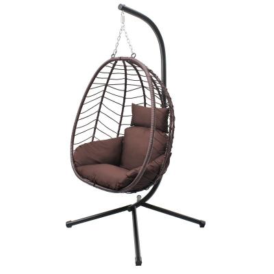 China Contemporary Easy Assembly Furniture Rattan Egg Swing Chair Indoor Hanging Patio Swings Hanging Egg Chair Dolna Hanging Chair for sale