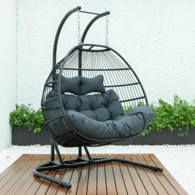 China New Style Eco-friendly Egg Furniture Rattan Indoor Hanging Swing Chair Patio Swings Hanging Egg Chair Swing Chair Outdoor Furniture for sale