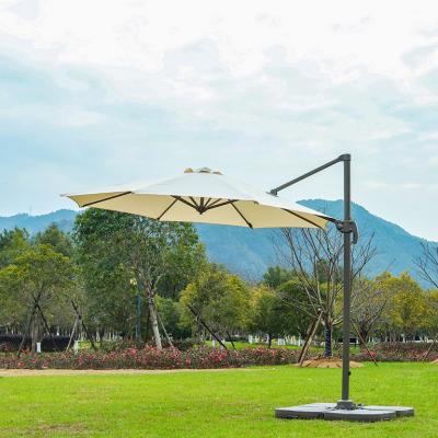 China Eco-freindly Large Outdoor Furniture Garden Umbrella Roma Cantilever Umbrella Steel Wrapping Side Umbrella 3x3M for sale