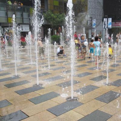 China 304 stainless steel latest easy install programmable variable speed DC24V dmx512 place kids playing music water fountain dancing feature for sale