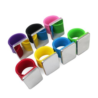 China Multi-Color Magnetic Bangle Wrist Band Silicone Wrist Strap Pro Magnet To Hold Metal Bobby Pins And Staples In Easy Reach for sale